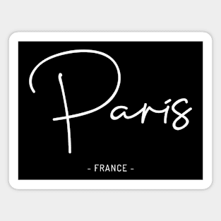 Paris, France Design (WHITE PRINT) Magnet